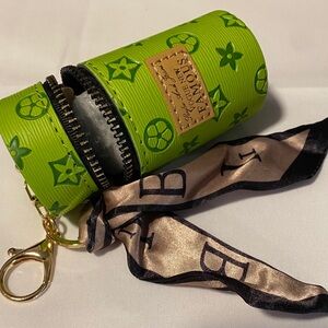 Green Monogram Key Holder Purse Charm